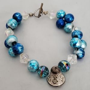 Something Blue Vintage Style Wedding Charm Bracelet